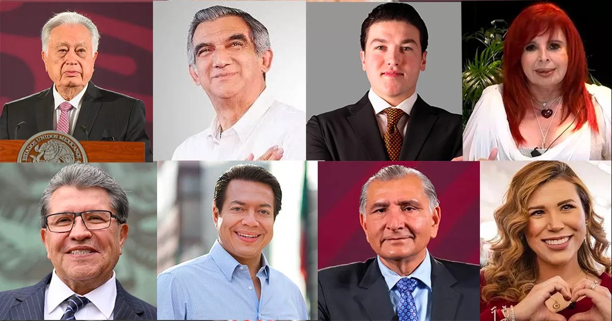 Gobernadores: Marina del Pilar Ávila, Baja California, Américo Villarreal, Tamaulipas, Alfonso Durazo, Sonora, Samuel García, Nuevo León, Layda Sansores, Campeche, Secretario de Educación, Mario Delgado, Senadores de Morena, Ricardo Monreal and Adán Augusto López y Manuel Bartlett entre otros