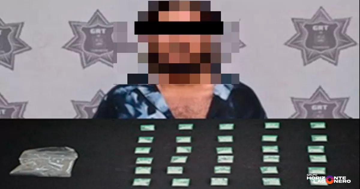 Detienen a hombre con 40 dosis de cristal en Torreón