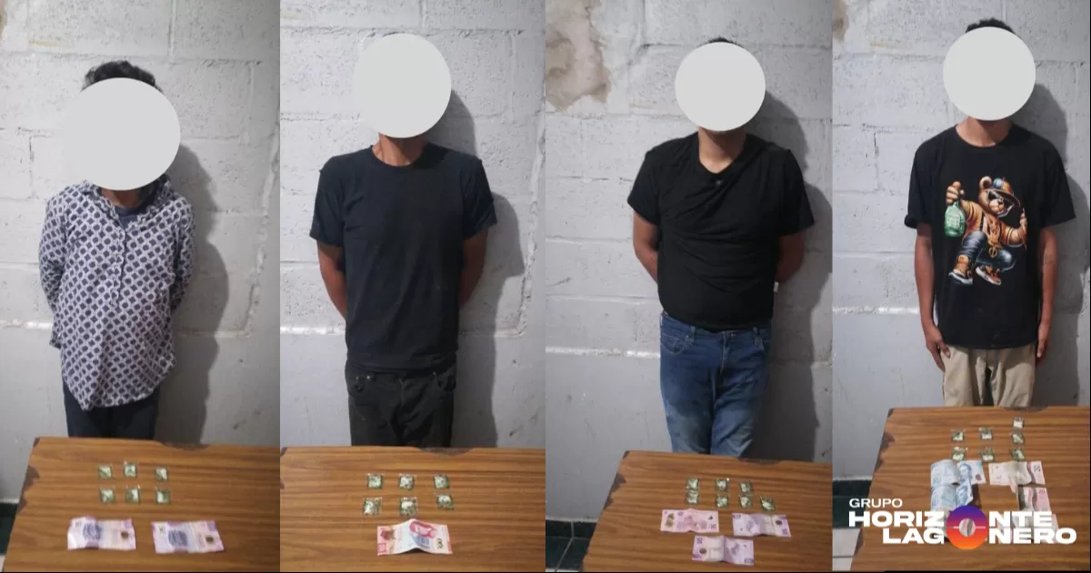 Operativo Dragón detiene a cuatro sujetos con cristal en Gómez Palacio