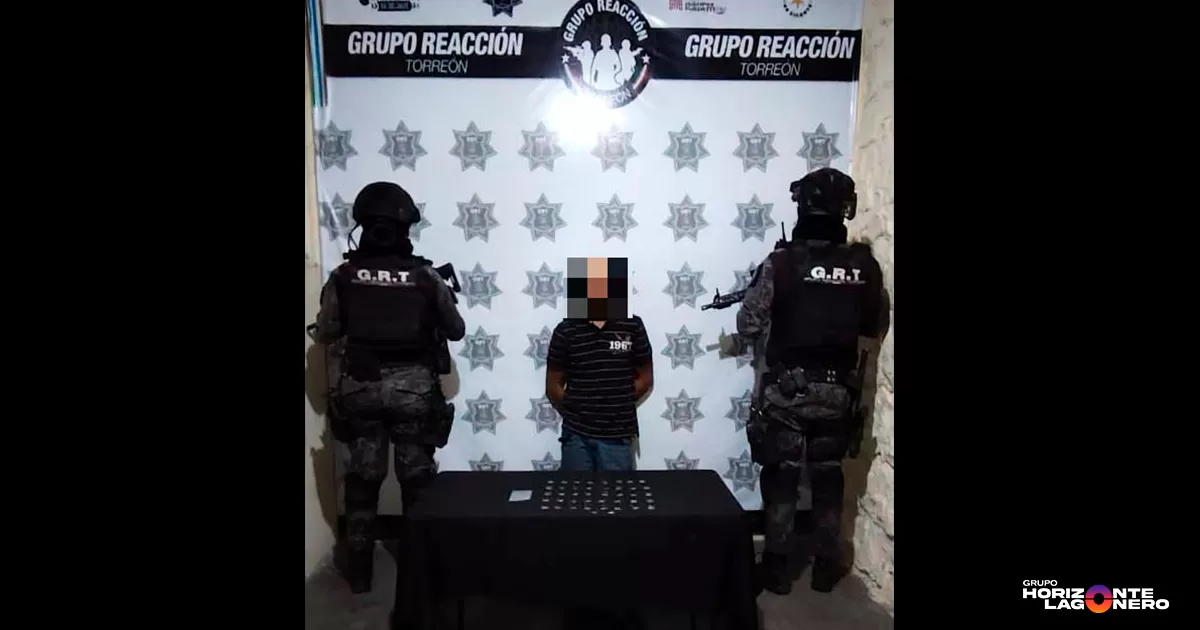 Grupo de Reacción Torreón detiene a una persona por posesión de narcóticos