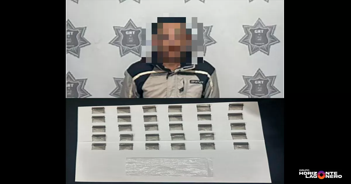 Detienen a hombre por presunta posesión de narcóticos en Torreón