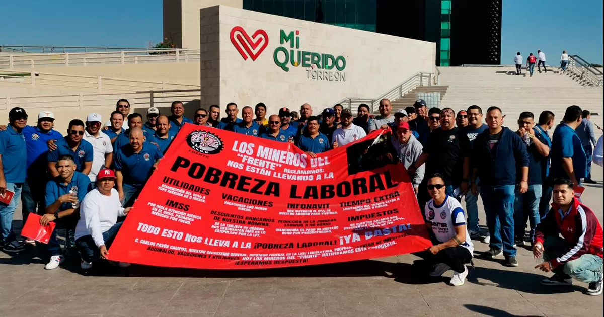 Sindicato Minero protesta en contra de reformas federales; denuncian recorte de utilidades y horas extra