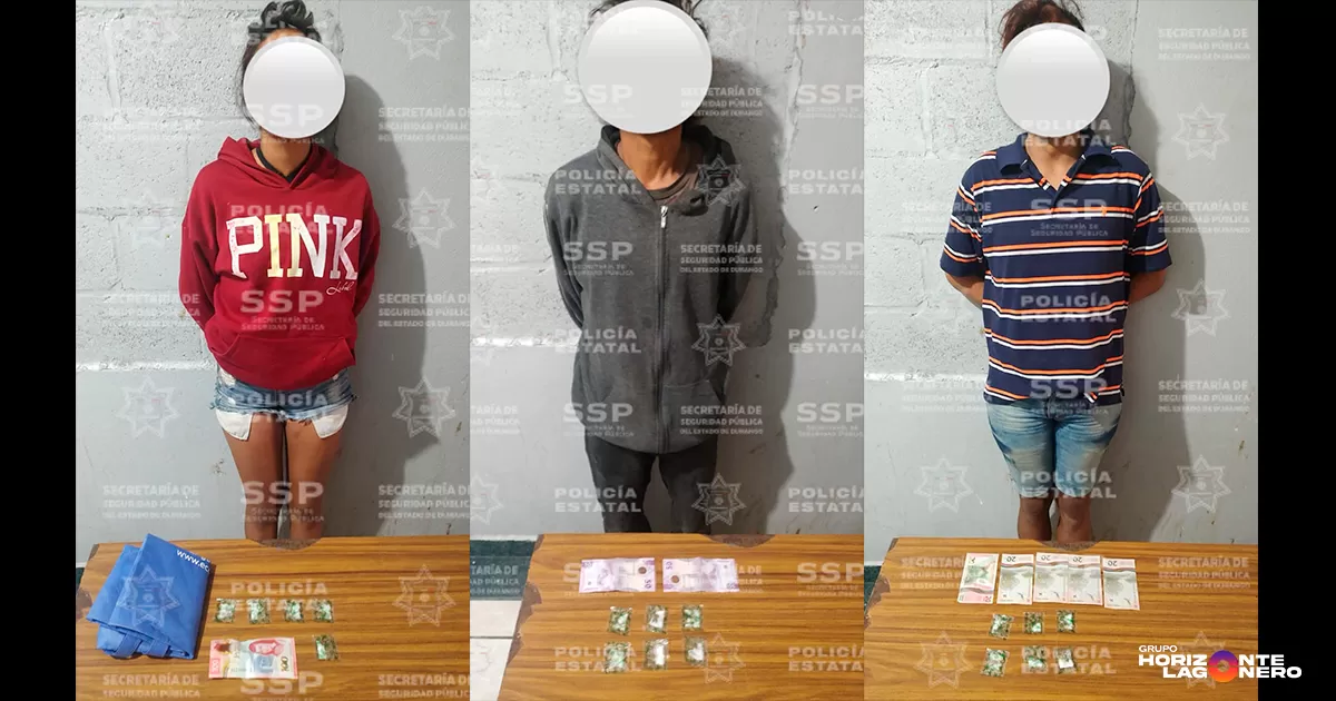Operativo Dragón detiene a tres personas con cristal en Gómez Palacio