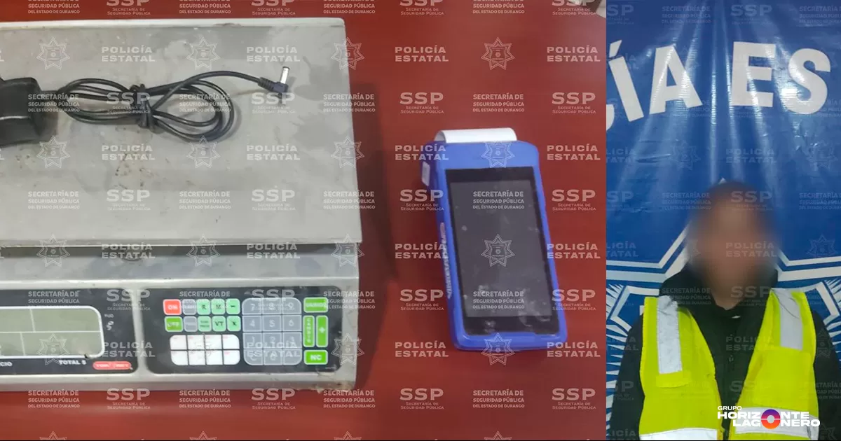Detienen a joven ladrón por robar equipo de trabajo de un negocio en Lerdo, Durango