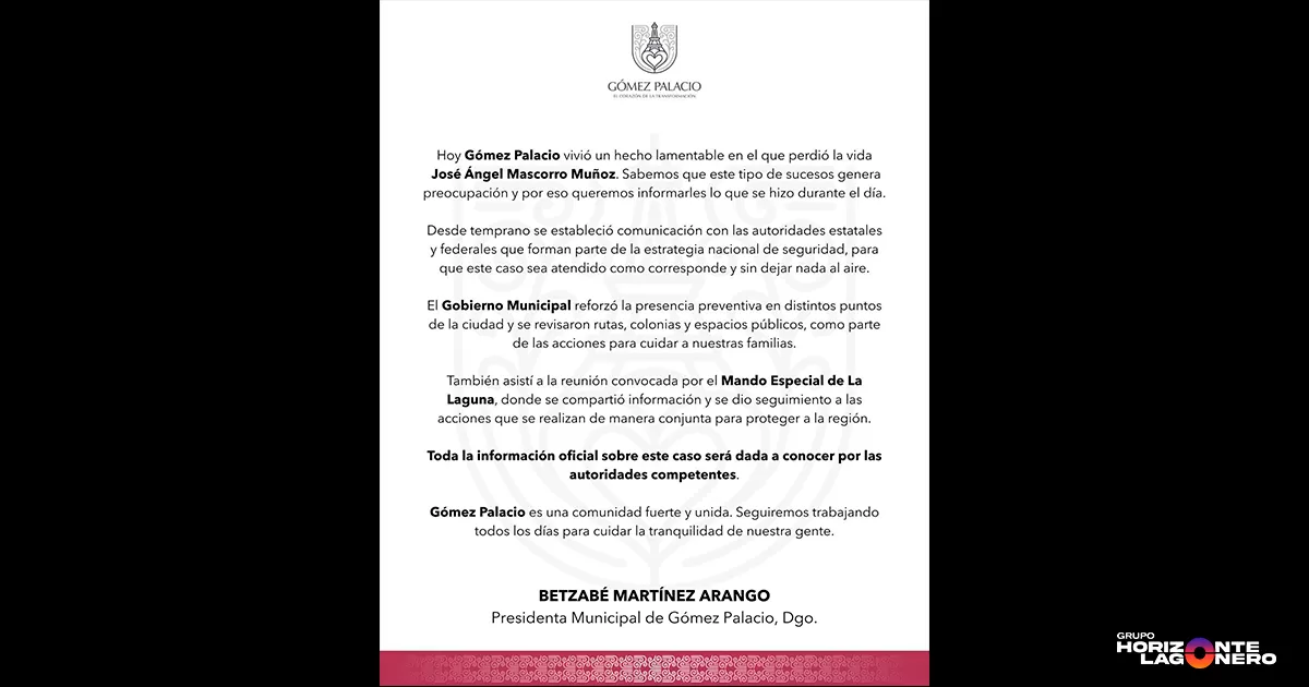 Se investigará muerte de José Ángel Mascorro: Betzabé Martínez