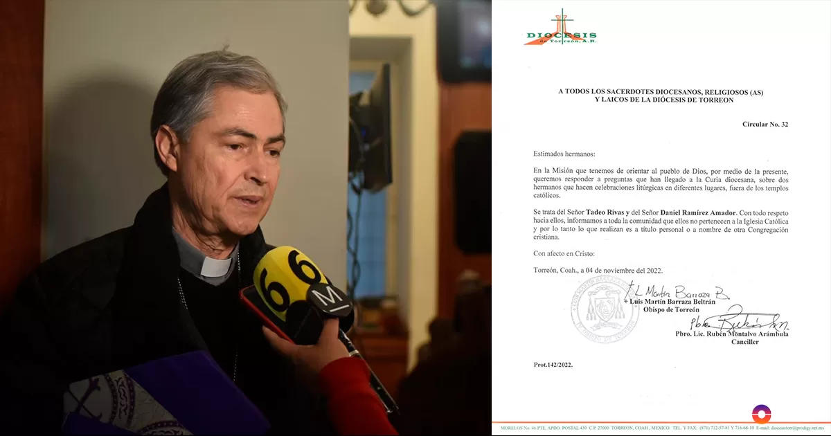 A través de una circular dirigida a sacerdotes, religiosos y laicos, se busca responder a diversas inquietudes sobre celebraciones litúrgicas realizadas fuera de templos católicos por dos personas identificadas como Tadeo Rivas y Daniel Ramírez Amador.