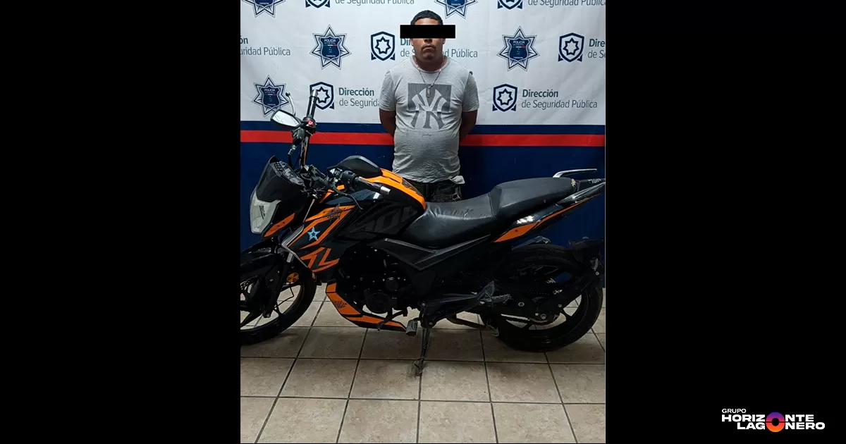Detienen a joven por robo de motocicleta en centro de Torreón