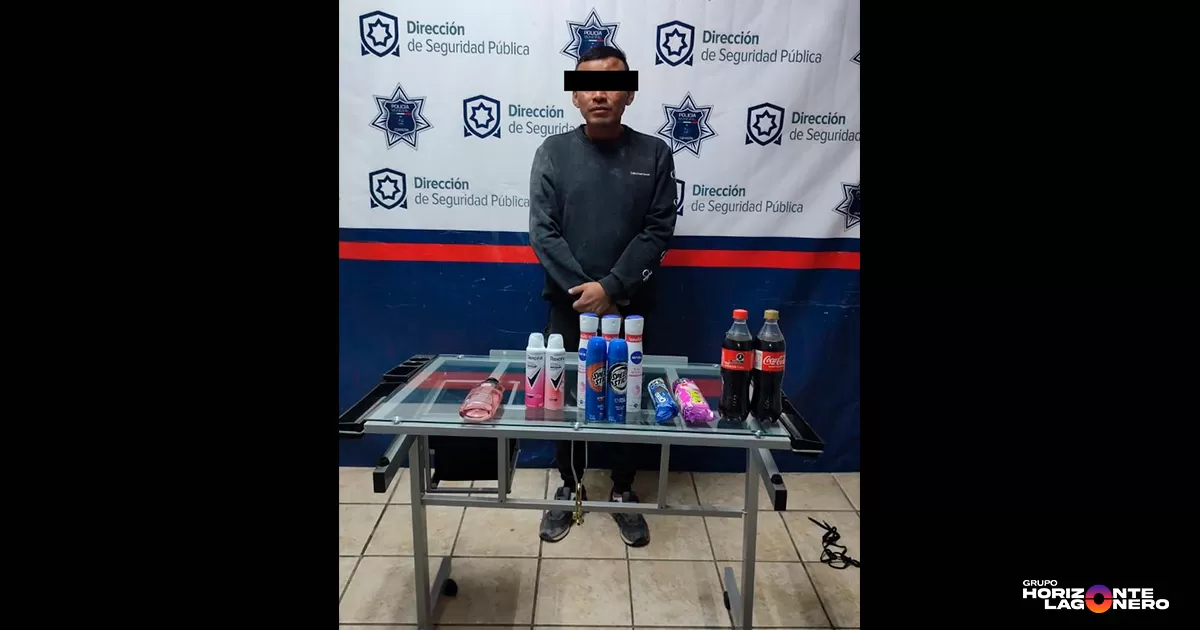 Roba artículos de higiene personal de farmacia y es detenido en Torreón