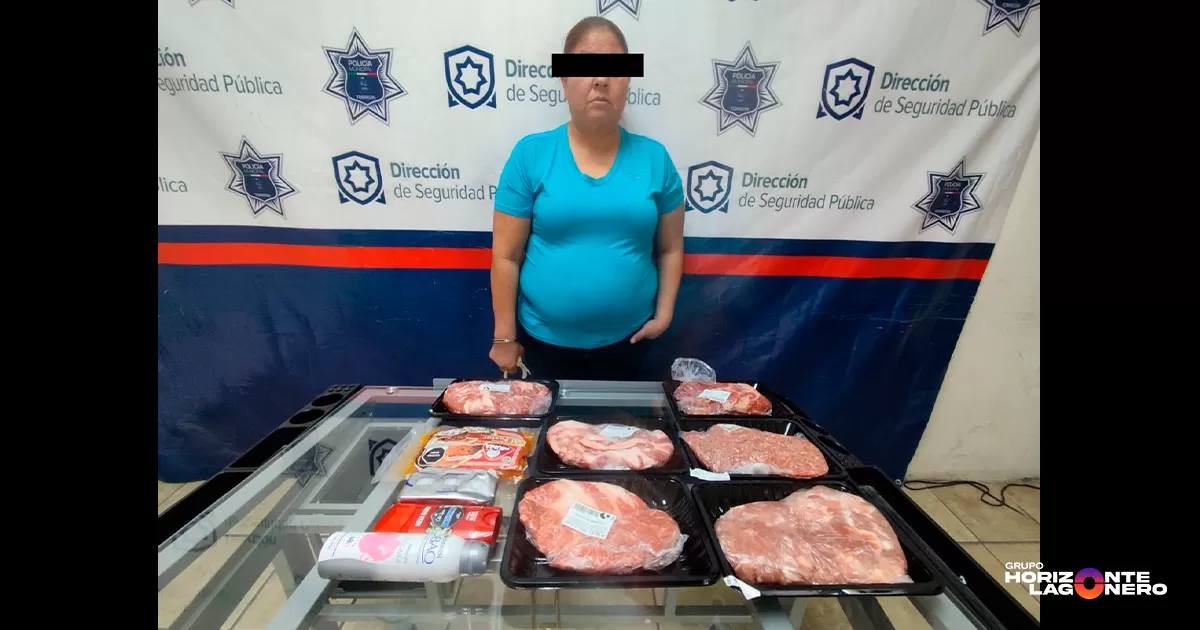 Intenta robar kilos de carne sin pagar y es detenida por la Policía de Torreón