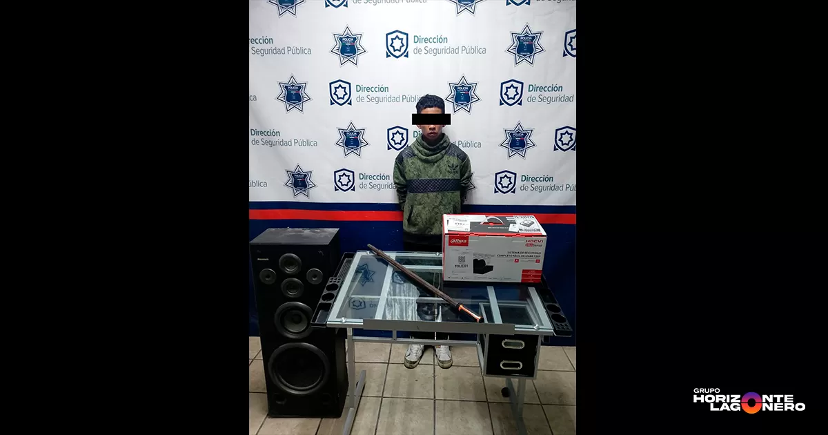 Detienen a hombre por robar cámaras de seguridad y diversos objetos de vivienda en Torreón