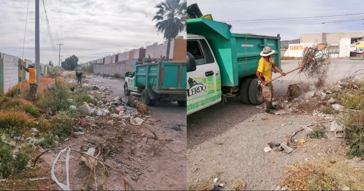 Retiran toneladas de basura en vialidad de Lerdoâ€¦. Por tercera vez en el aÃ±o.