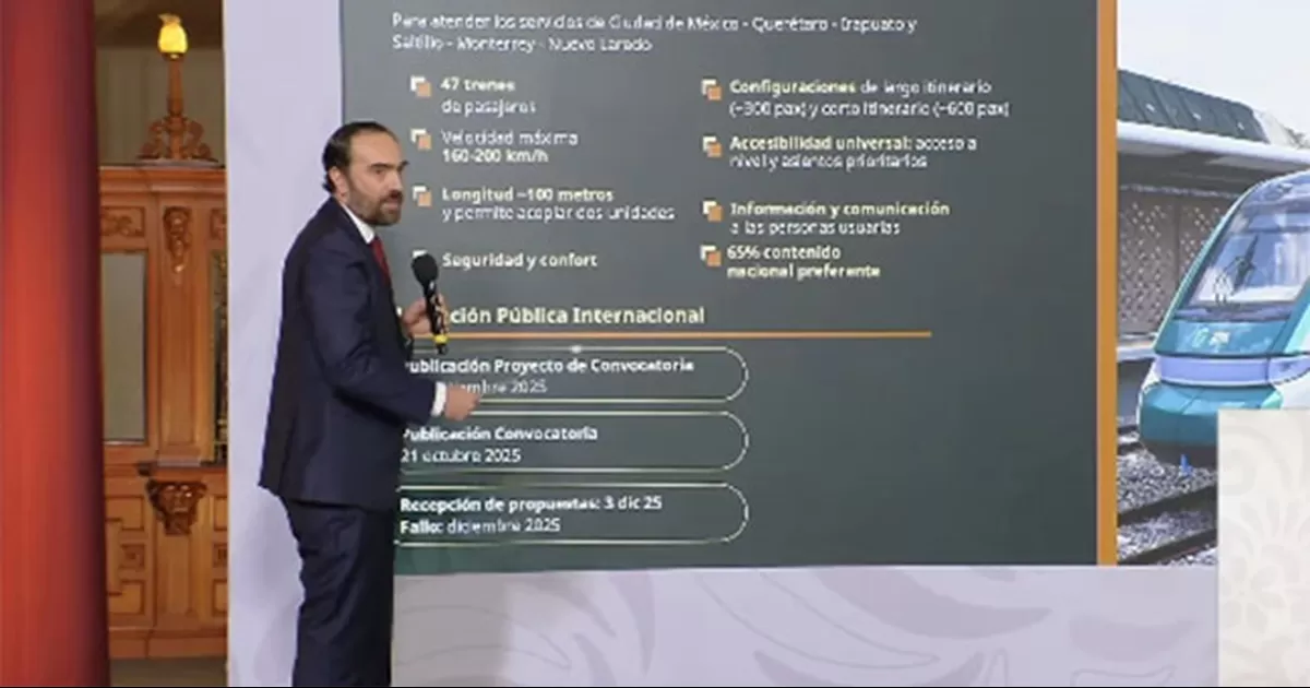 Gobierno confirma nuevas licitaciones para tren de pasajeros en Monterrey, como parte del Saltillo-Nuevo Laredo
