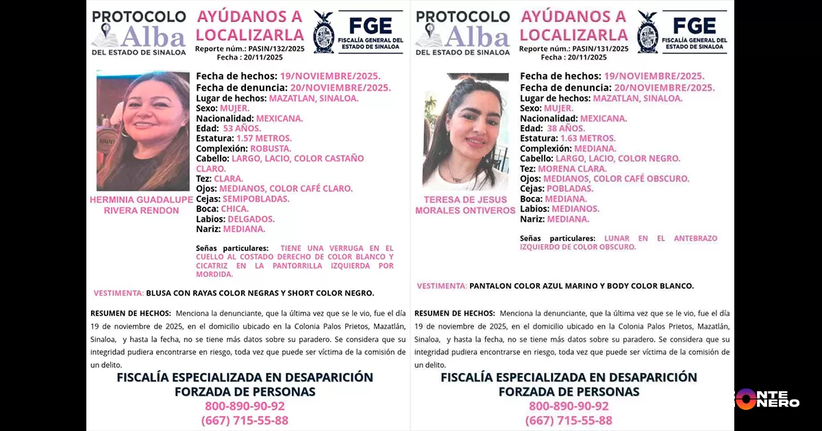 El lamentable suceso ocurrió la noche del 19 de noviembre de 2025 en la Colonia Palos Prietos, un caso que cumple 15 días sin que haya avances significativos en su localización.