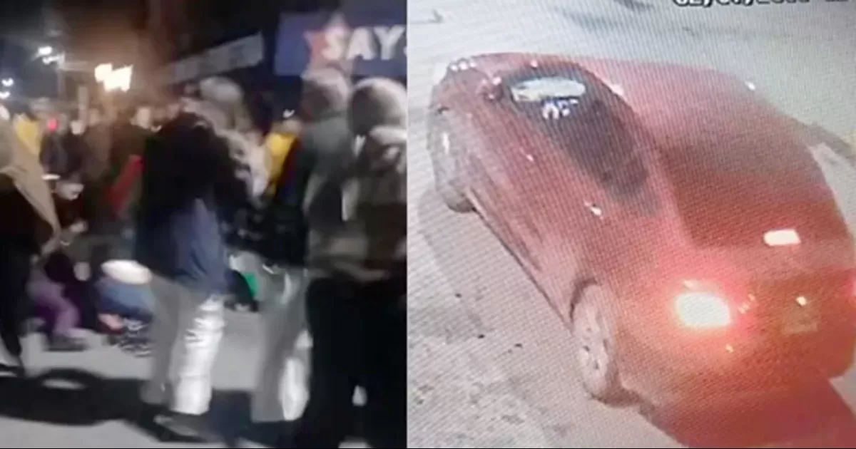 Un grupo de peregrinos recorrían las calles en vísperas de las festividades de la Virgen del Pueblito y el tripulante de un Chevrolet Aveo