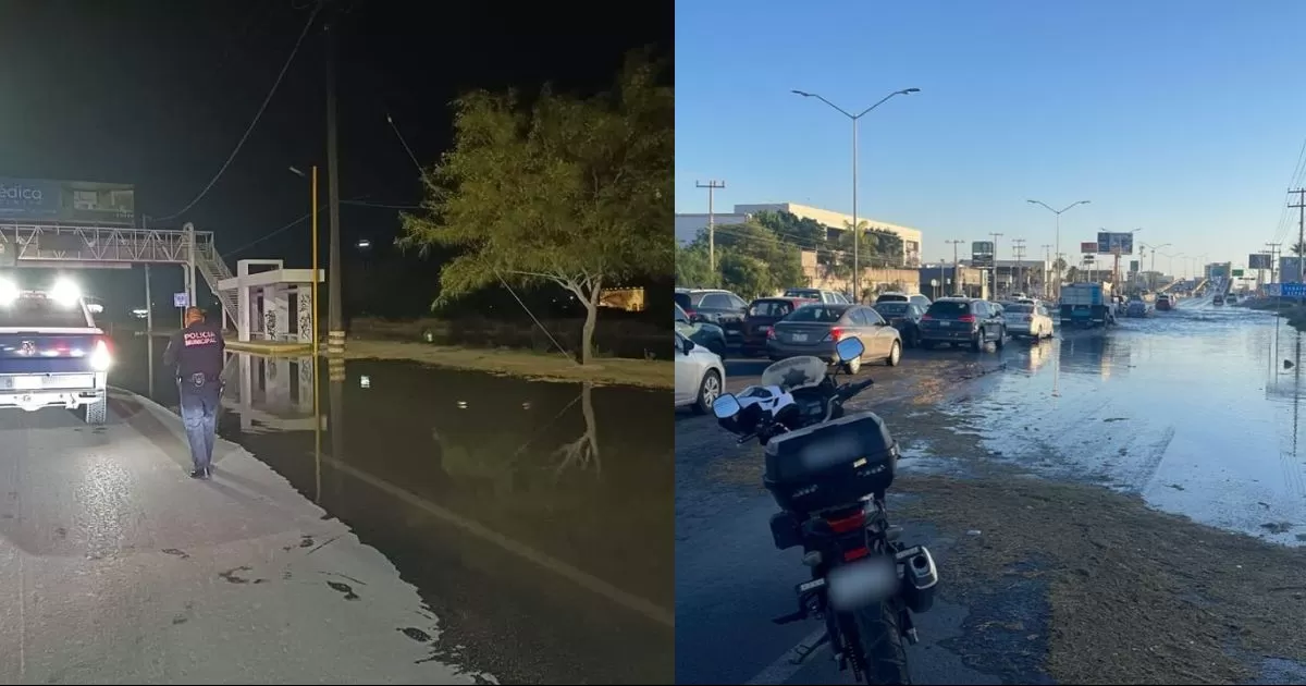 Se desborda canal de riego en Torreón.