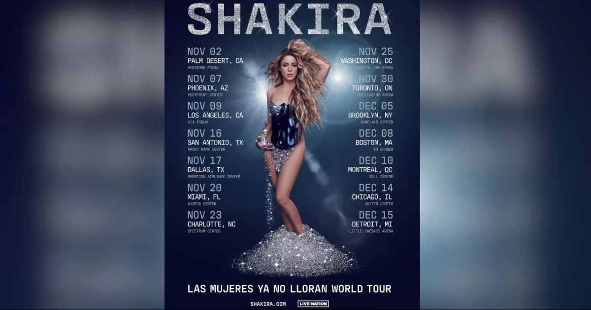 "Estoy feliz de anunciar las primeras fechas de mi gira mundial LAS MUJERES YA NO LLORAN, una celebraciÃ³n para mi manada!"