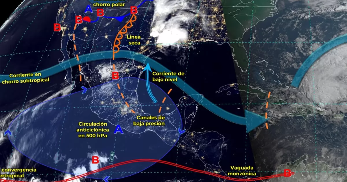 Estas precipitaciones estarán acompañadas de actividad eléctrica y potencial caída de granizo.