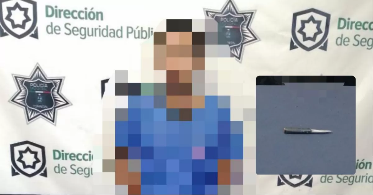 Hombre es detenido por portar cuchillo en Torreón