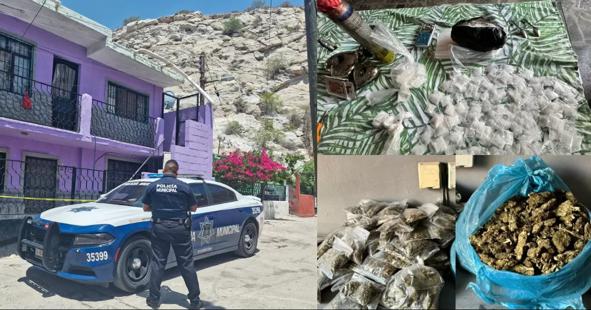 Grupo de Reacción Torreón asegura drogas en domicilio de Caleras Solares