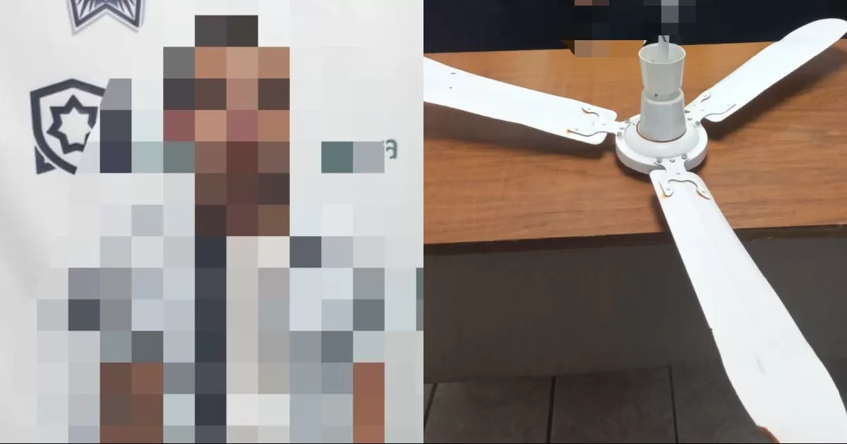 El hombre pretendÃ­a salir con un ventilador sin que lo descubrieran.