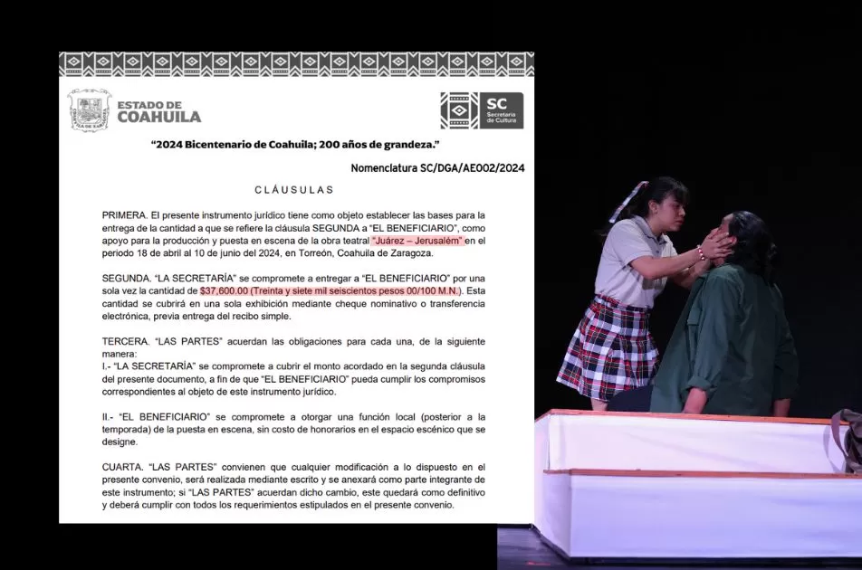 Desierto Teatro ha denunciado la falta de pago que la SecretarÃ­a de Cultura del gobierno del estado de Coahuila se habÃ­a comprometido a otorgarles para poner en marcha una nueva escena teatral.