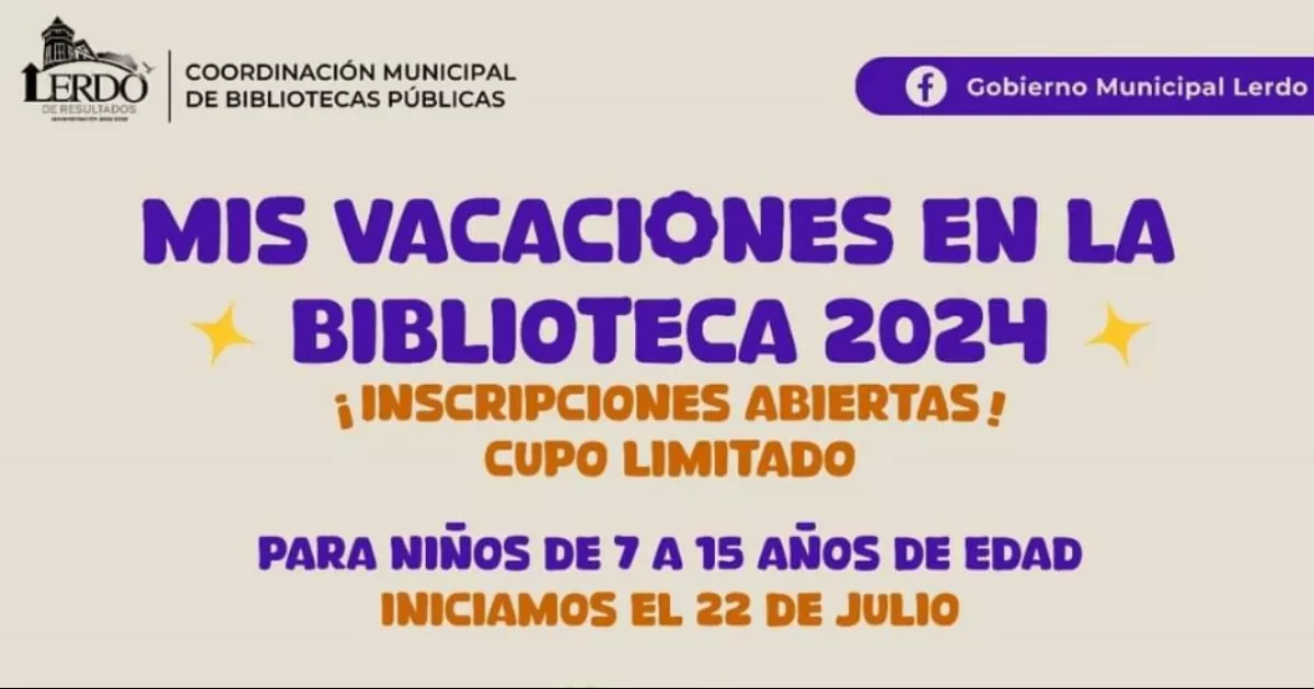 Las actividades iniciarÃ¡n el 22 de julio y finalizarÃ¡n el 2 de agosto.