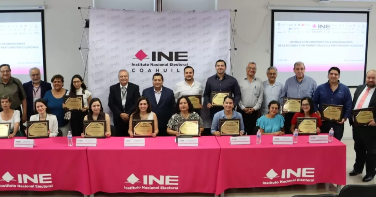 INE Coahuila reconoce  organizaciones por participar en el Programa de Promoción de la Participación Ciudadana