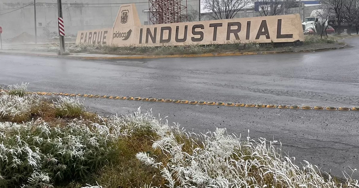 El municipio de Ramos Arizpe amaneció este martes cubierto de blanco a causa de la caída de aguanieve.