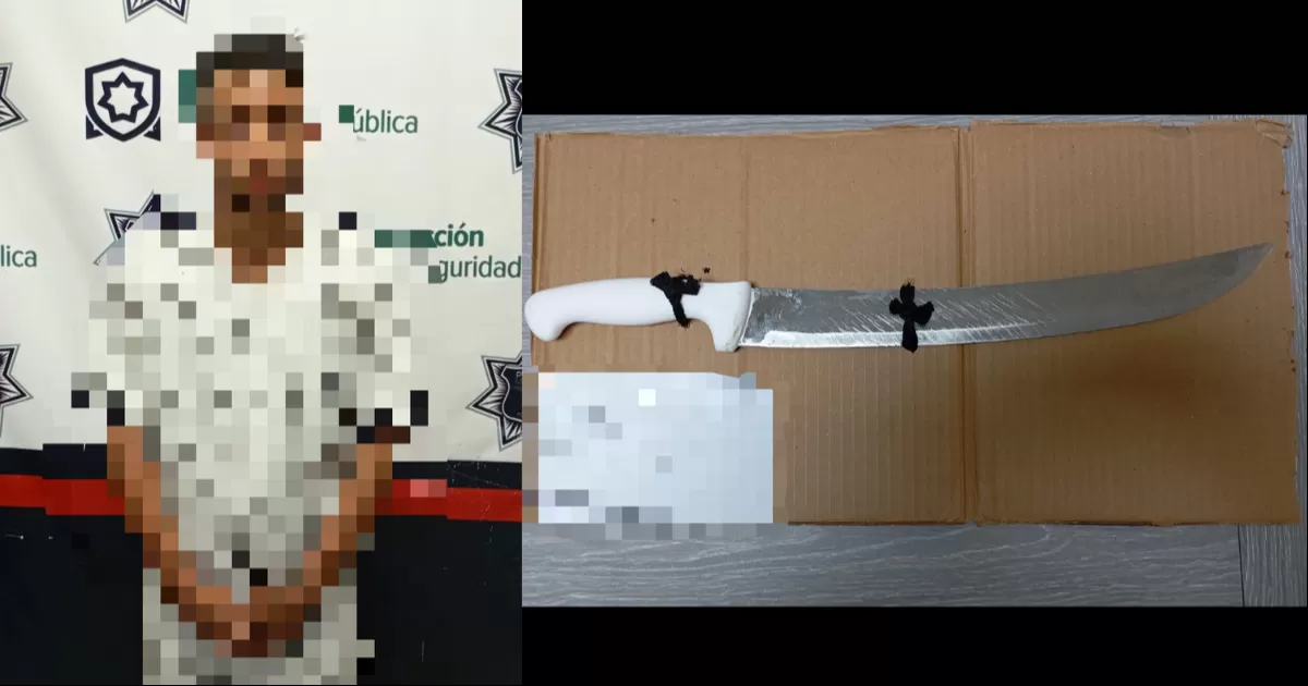 Detenido por amenazar con cuchillo de 25 centímetros
