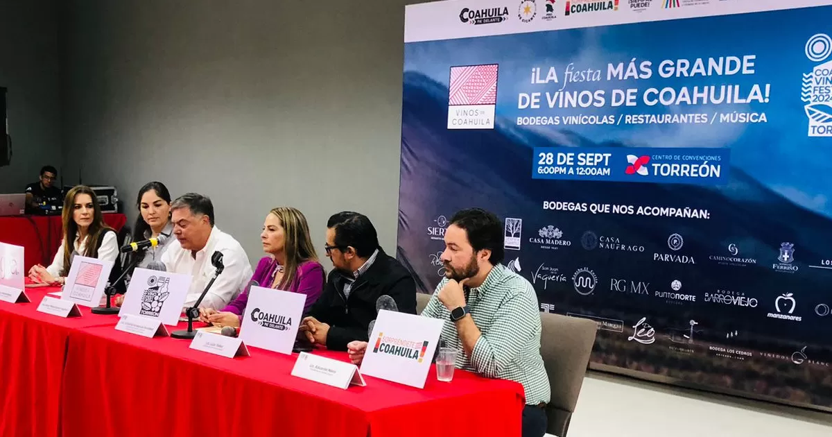 Anuncian “Coahvino Fest Torreón 2024”, la fiesta más grande de vinos de Coahuila