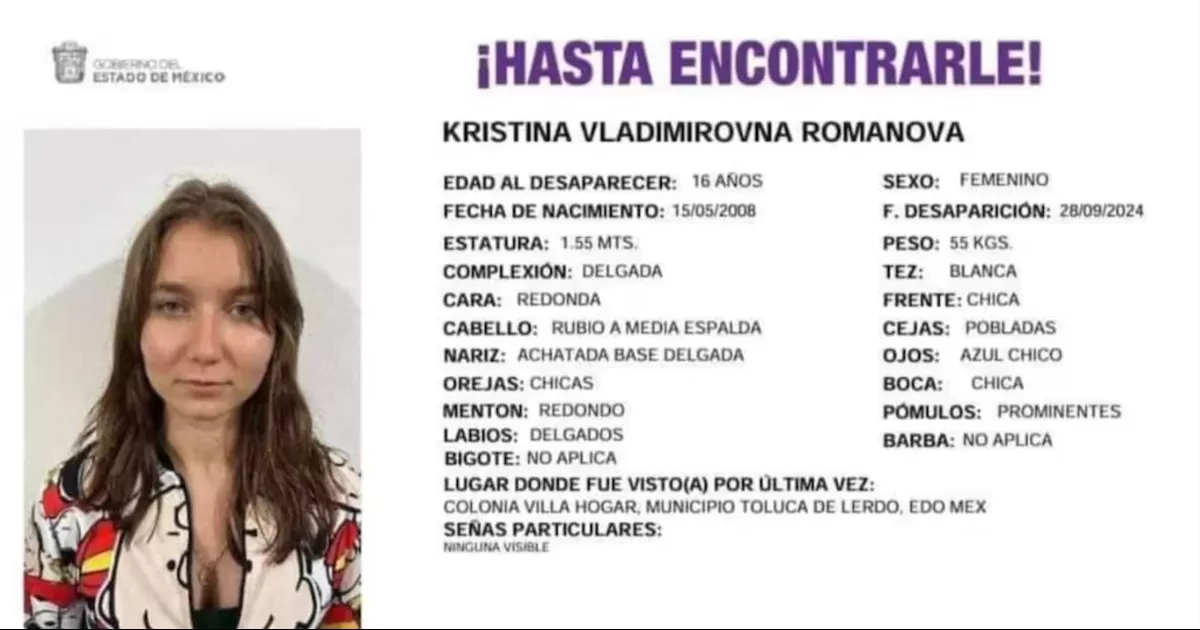 La adolescente habÃ­a sido sustraÃ­da de su familia debido a una investigaciÃ³n respecto a probable violencia familiar que sufrÃ­a, por lo que fue trasladada a las instalaciones del DIFEM.