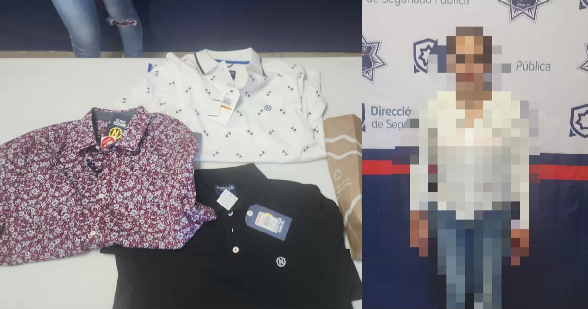 Le aseguraron playeras con un valor total de $3 mil 197 pesos.