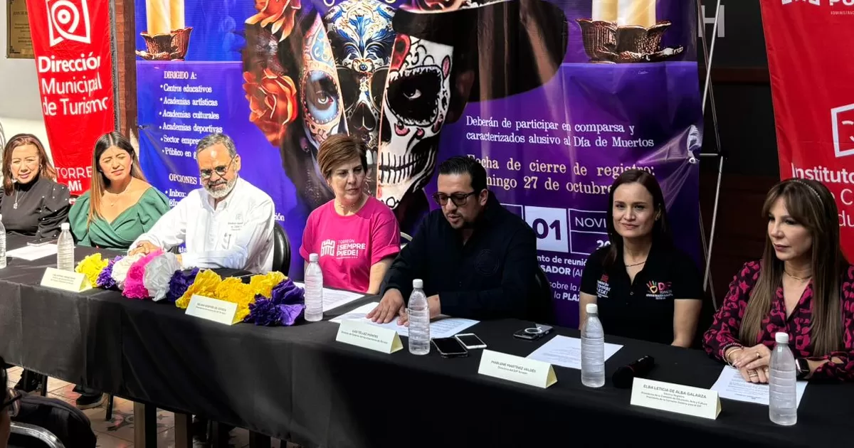 Antonio Méndez Vigatá, director del Instituto Municipal de Torreón, dijo convocatoria está abierta a centros educativos, academias artísticas, culturales, deportivas, empresas y público general con el objetivo de conmemorar esta tradición con carros alegóricos, disfraces, catrinas, flores y todo lo alusivo a esta festividad.