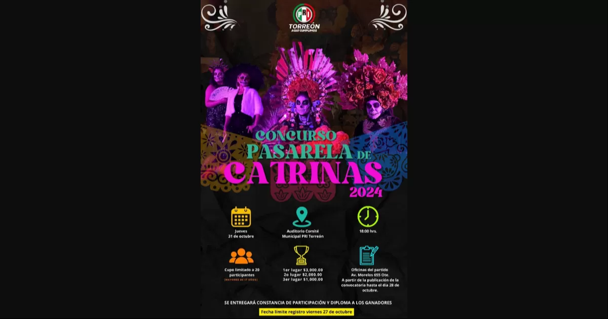La dirigente priista extendió una cordial invitación a la ciudadanía para participar en la Pasarela de Catrinas, que por tercer año consecutivo se llevará a cabo el próximo 1° de noviembre a las 18:00 horas en el auditorio del comité.