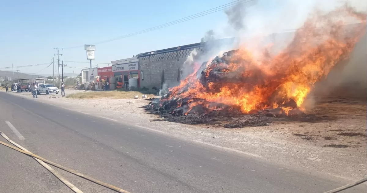 Se incendia camión cargado con forraje en la Laguna