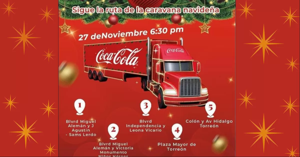 Será en punto de las 18:30 horas que el recorrido inicie en el cruce del bulevar Miguel Alemán y la calzada J. Agustín Castro de Ciudad Lerdo, desde ahí los vehículos y bailarines de la caravana seguirán hacia Gómez Palacio por el mismo bulevar Miguel Alemán, por el sentido hacia el suroriente.