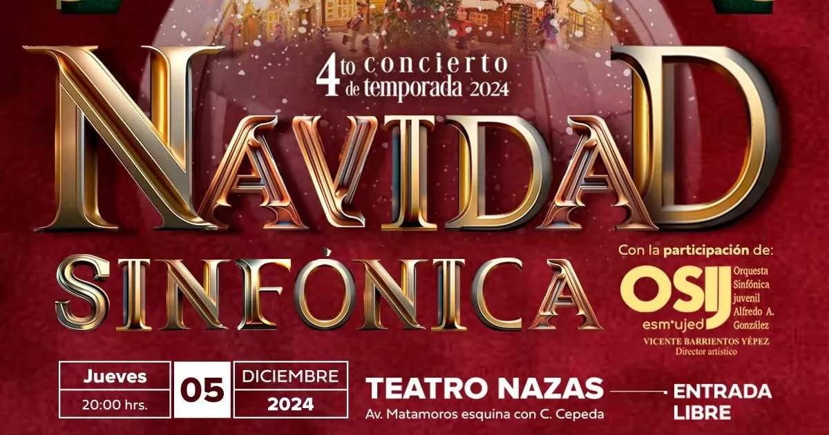 Orquesta Sinfónica Juvenil de Torreón ofrecerá concierto navideño