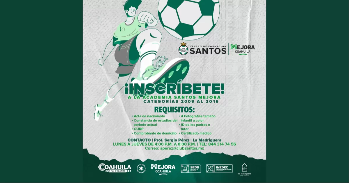 Presentan Academia de futbol SANTOS- MEJORA