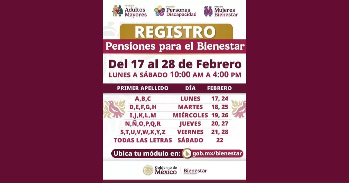 Inicia registro para programas de Pensión del Bienestar en Torreón