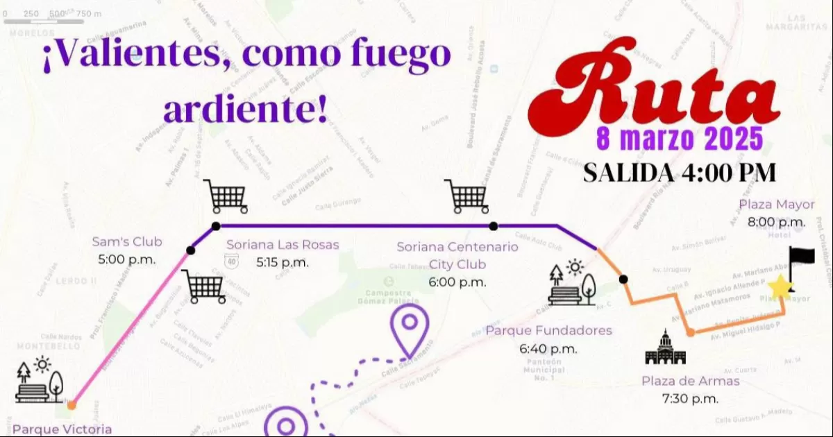 También se notificó a la Dirección de Seguridad Pública Municipal de Gómez Palacio y Torreón, para que las agresiones que se cometieron durante la marcha del 2024 no se vuelvan a repetir este año. “En los oficios para la policía solicitamos que nos los envíen debidamente identificados”. señalaron las organizadoras.
