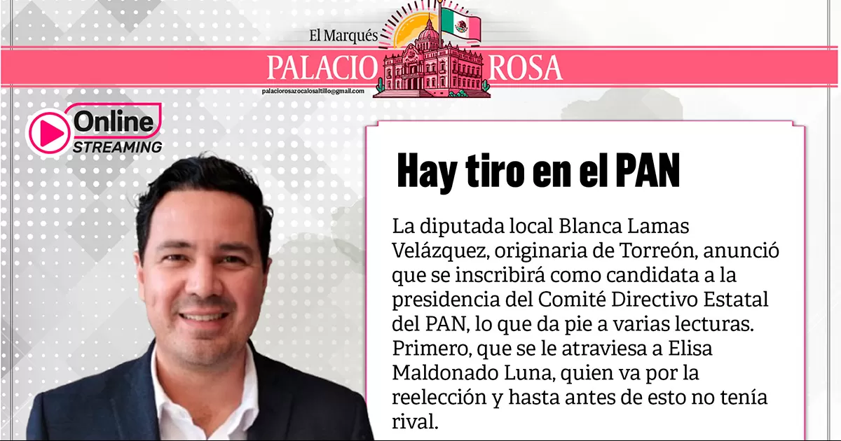 Palacio Rosa Vespertino; Hay tiro en el PAN