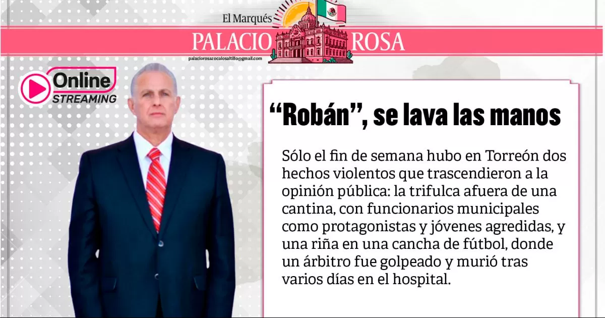 â€œRobÃ¡nâ€, se lava las manos