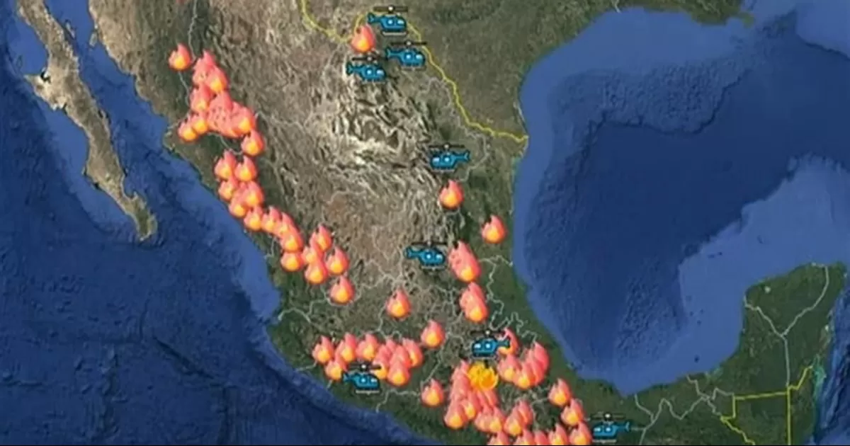 Coordinadora de ProtecciÃ³n Civil informÃ³ que actualmente hay 114 incendios activos en 23 estados del PaÃ­s y sÃ³lo 46 de ellos bajo control