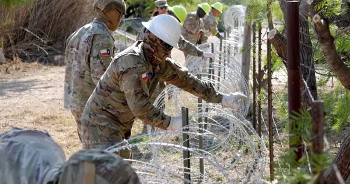 Alambre de púas y miles de militares: EU refuerza frontera con Coahuila