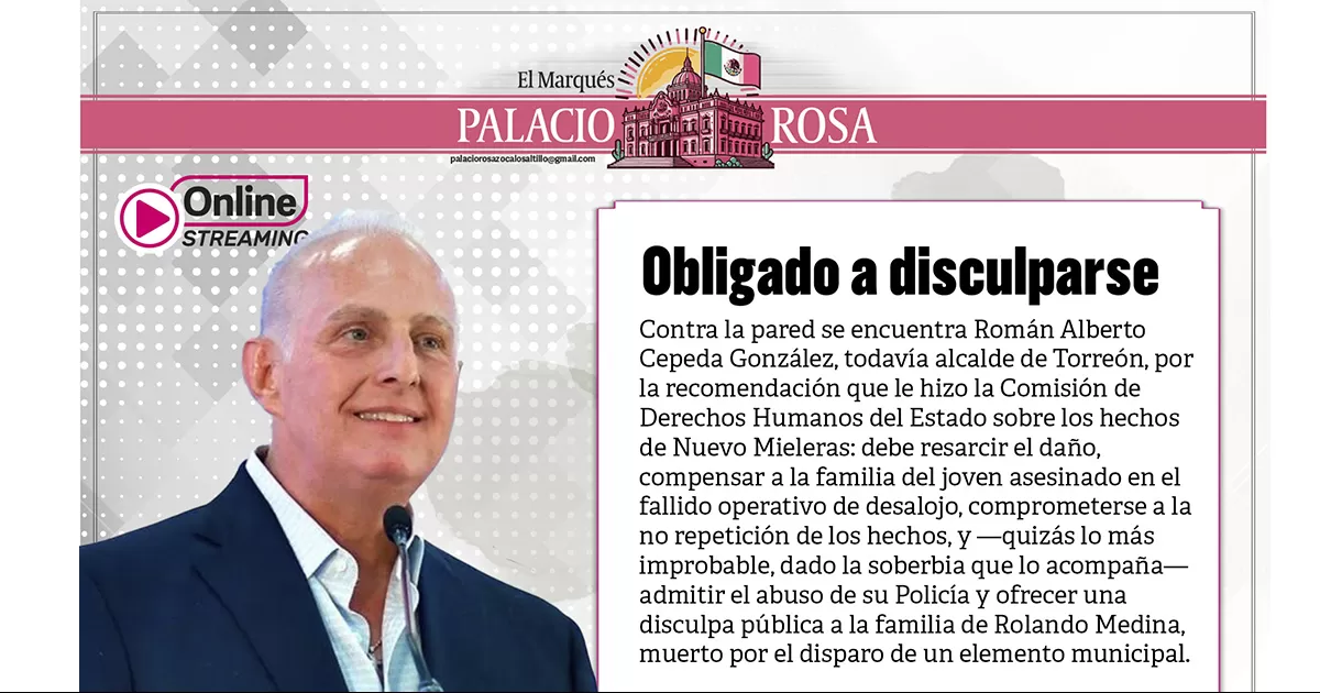 Contra la pared se encuentra RomÃ¡n Alberto Cepeda GonzÃ¡lez, todavÃ­a alcalde de TorreÃ³n