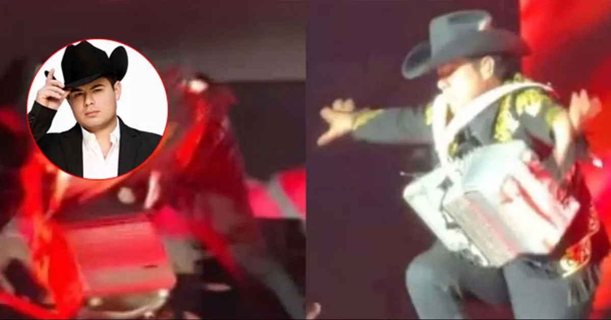 Alfredo Olivas sufre aparatosa caída durante concierto en Los Mochis