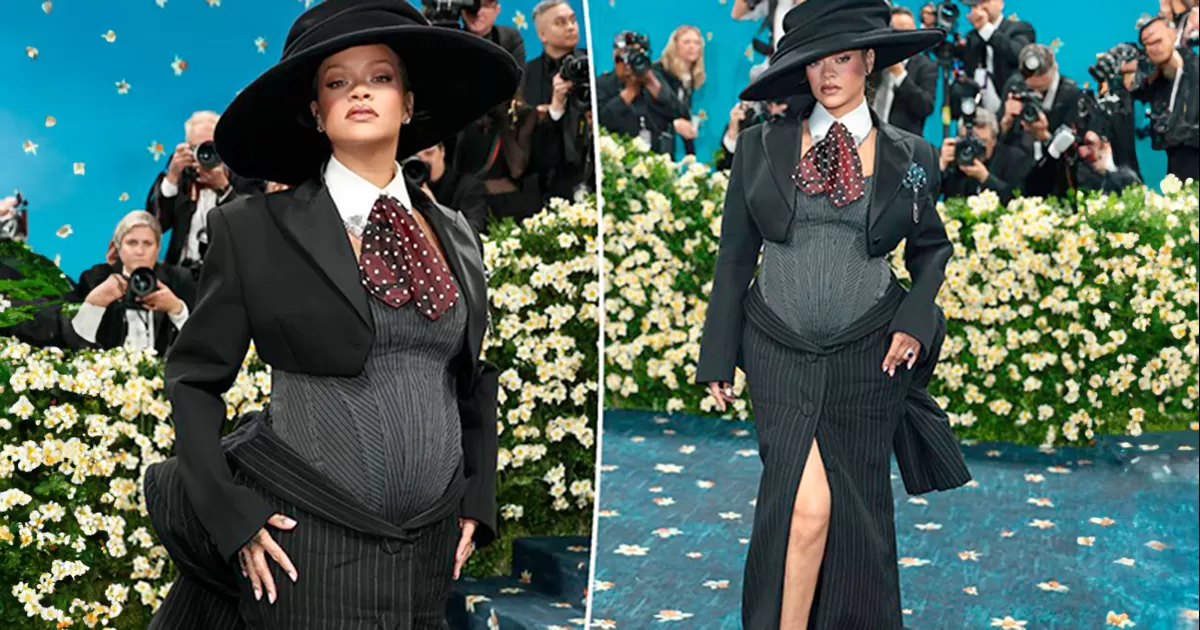 Rihanna anuncia tercer embarazo en la Met Gala 2025