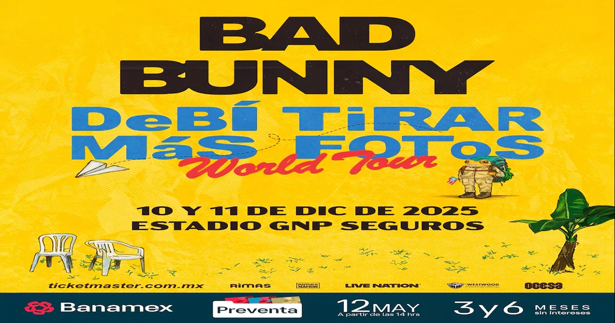 El cantante darÃ¡ dos conciertos en la Ciudad de MÃ©xico en el Estadio GNP Seguros