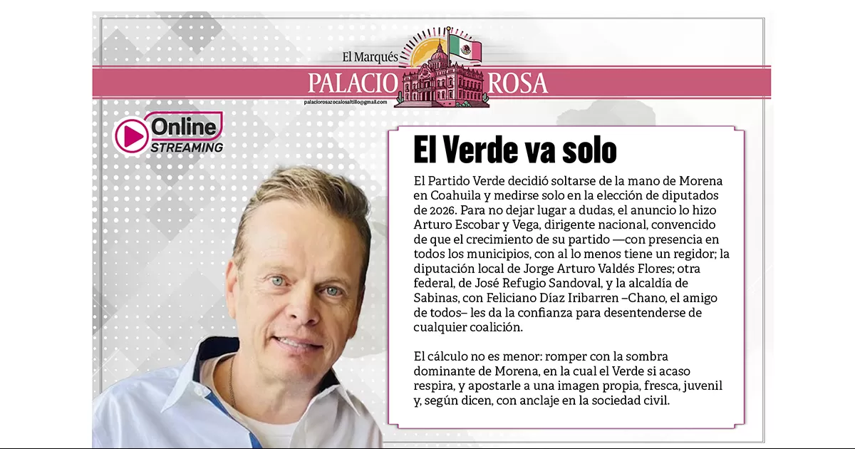 El Verde va solo