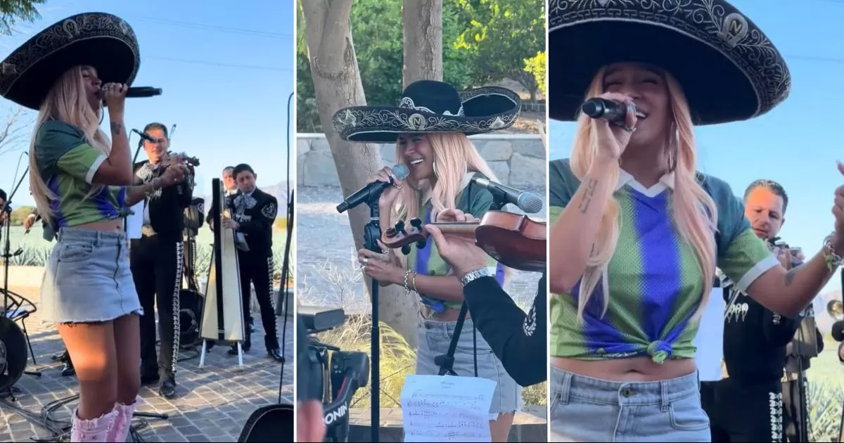 Karol G canta â€œEl Reyâ€ acompaÃ±ada de mariachi.